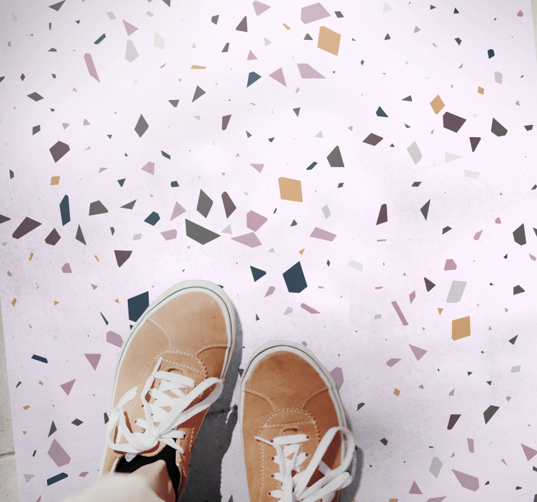 Colorful Geometric Shards marble vinyl rug - TenStickers