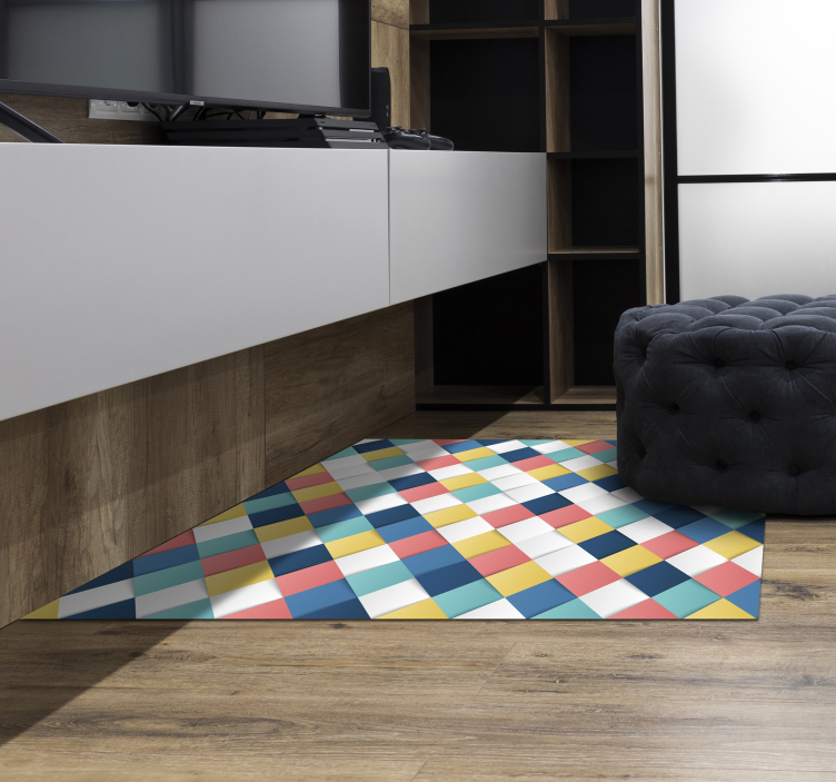 Colorful Harlequin Pattern geometric vinyl rug - TenStickers