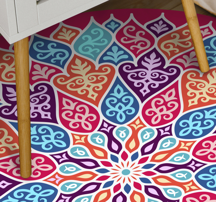 Colorful Mandala Motif mandala vinyl rug - TenStickers