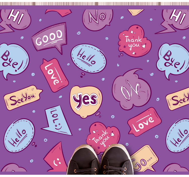 Colorful Message Bubbles custom rug - TenStickers