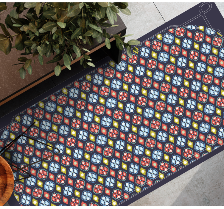 Colorful mosaic composition entrance hall vinyl rug - TenStickers