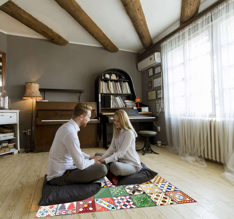 Colorful Mosaic Tile Effect tile carpet - TenStickers