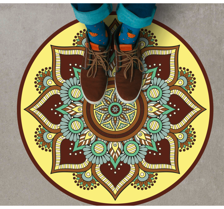 Colorful Ornate Pattern mandala vinyl rug - TenStickers