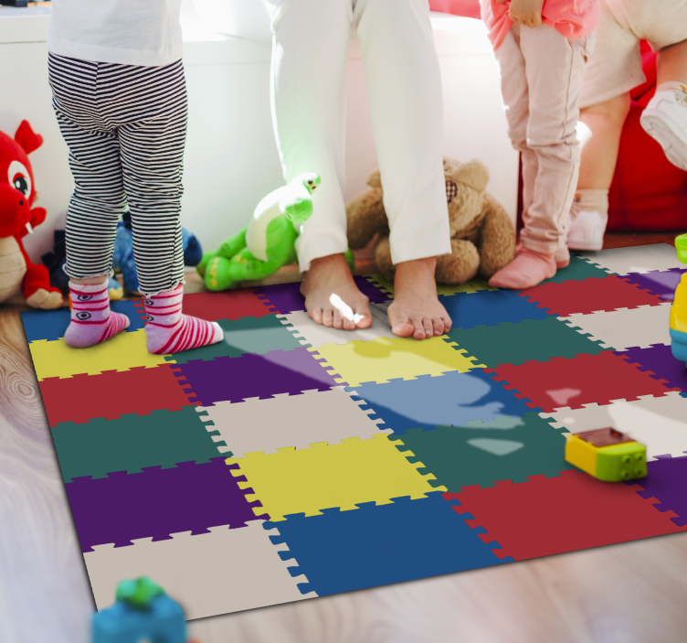 Colorful Puzzle Mat kids vinyl rug - TenStickers