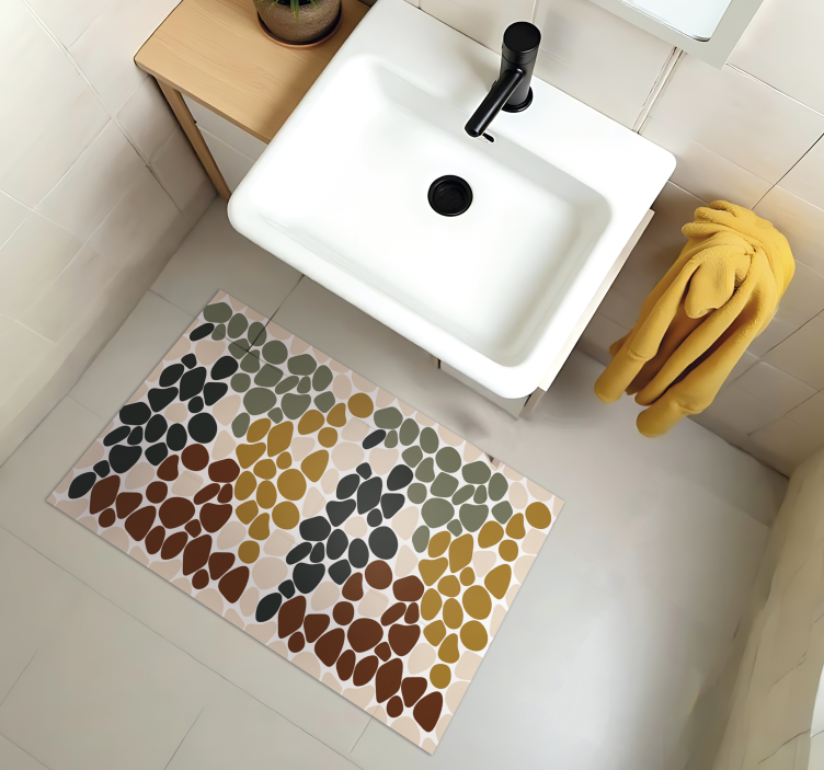 Colorful rock theme bathroom vinyl rug - TenStickers