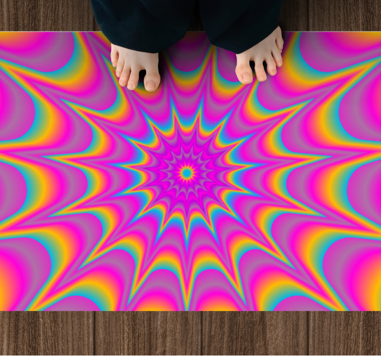 Colorful starburst bedroom vinyl rug - TenStickers