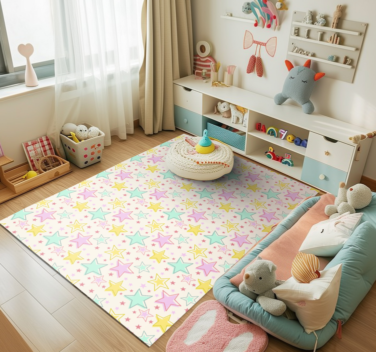 Colorful Starry Pattern star vinyl rug - TenStickers