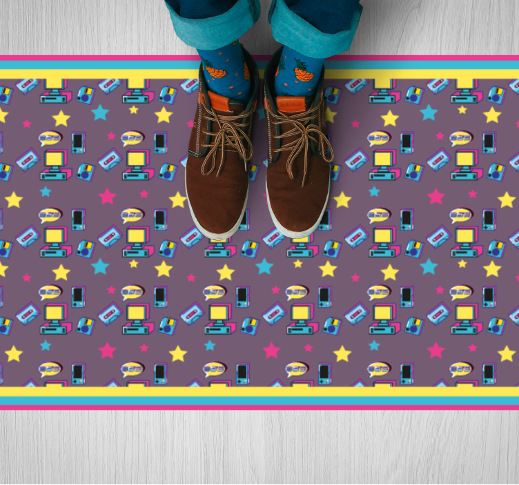 Colorful Tech Toys kids vinyl rug - TenStickers