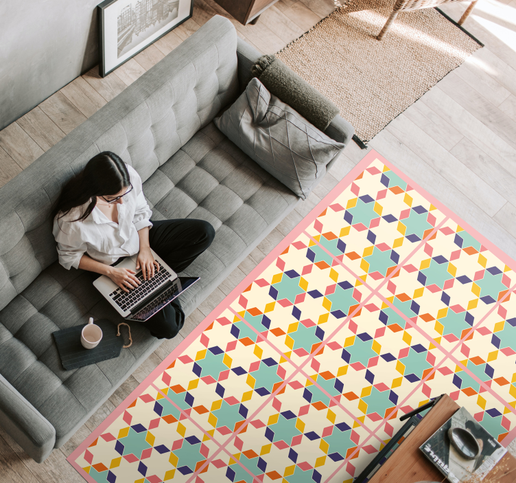 Colorful Tessellation geometric vinyl rug - TenStickers