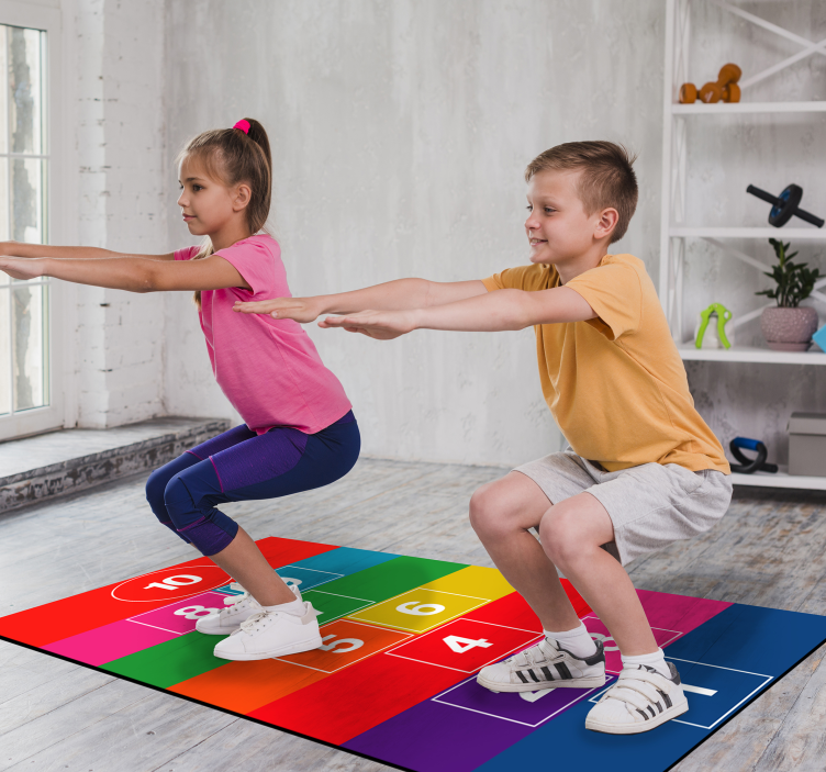 Colourful hopscotch vinyl rug game - TenStickers