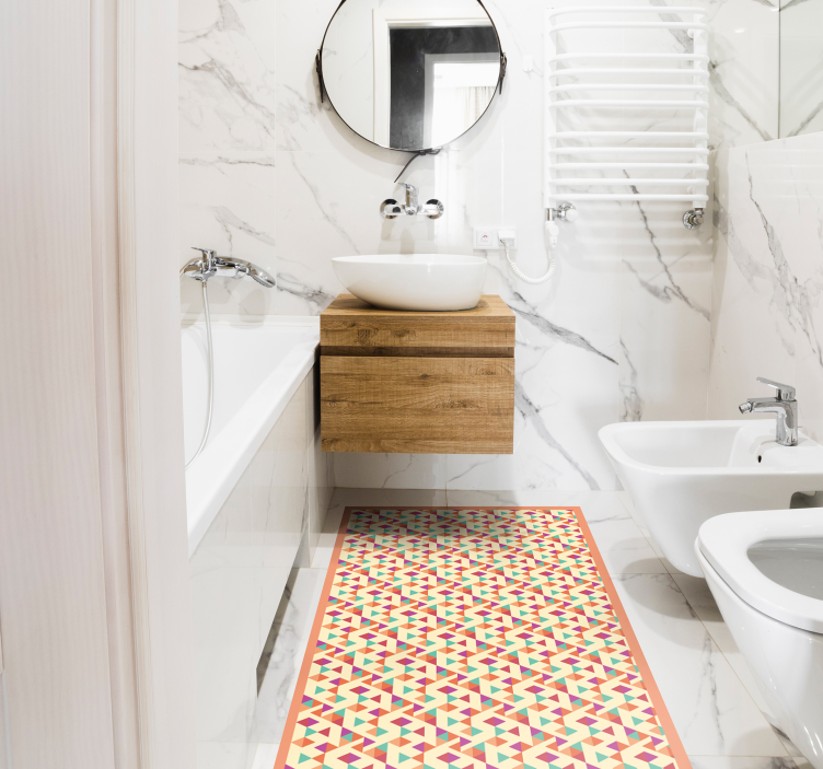 Colourful triangles geometric vinyl rugs - TenStickers