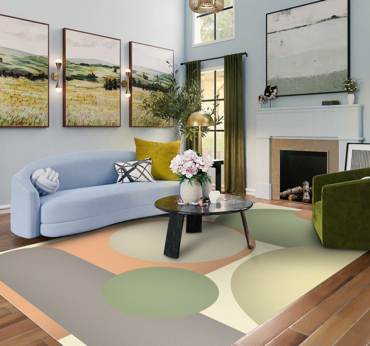 Contemporary Circular Patterns modern vinyl rug - TenStickers