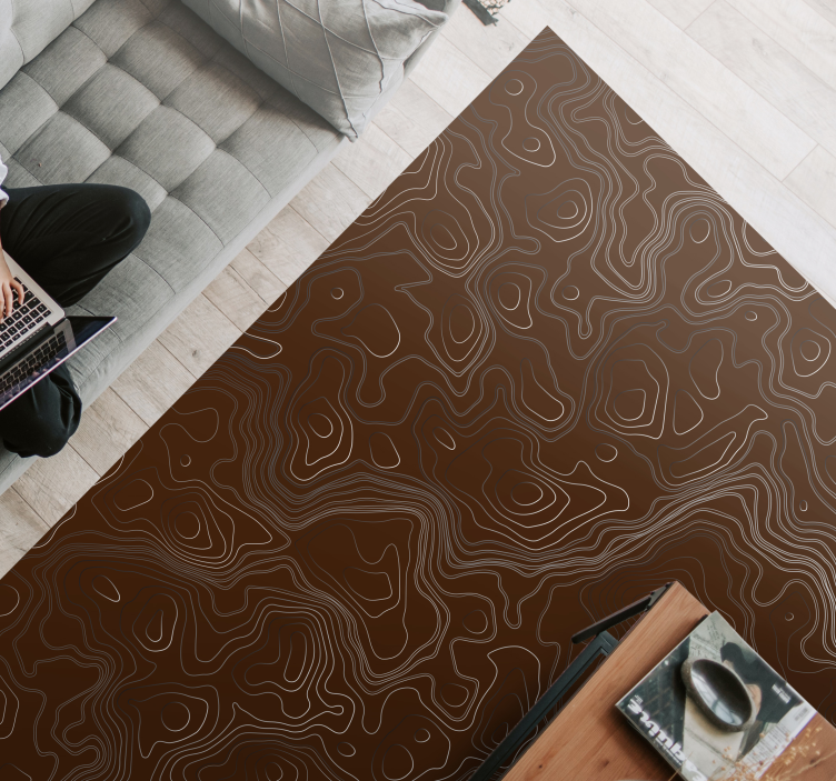 Contour Topographic living room vinyl rug - TenStickers