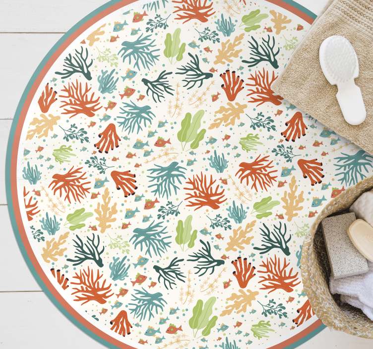 Coral reef inspiration bathroom vinyl rug - TenStickers