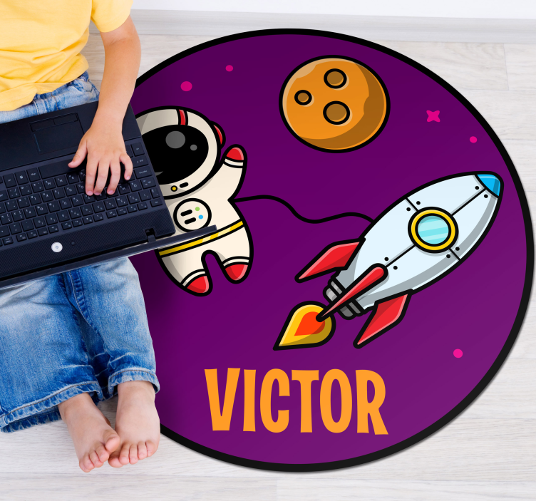 Expedition with name kids vinyl rug - TenStickers