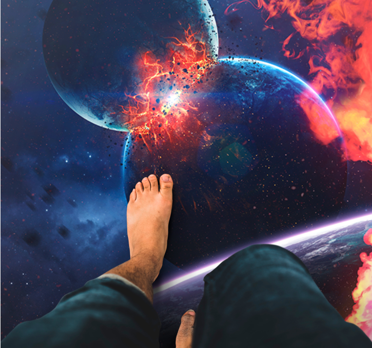 Cosmic galaxy adventure star vinyl rug - TenStickers