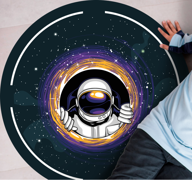 Cosmonaut Journey game vinyl rug - TenStickers