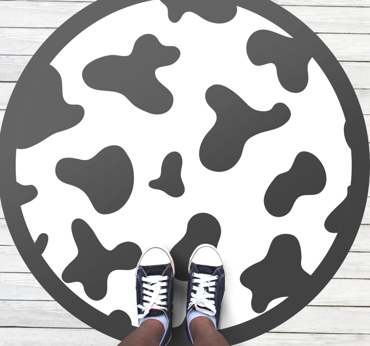 Cowhide Circular Motif animal print vinyl rug - TenStickers