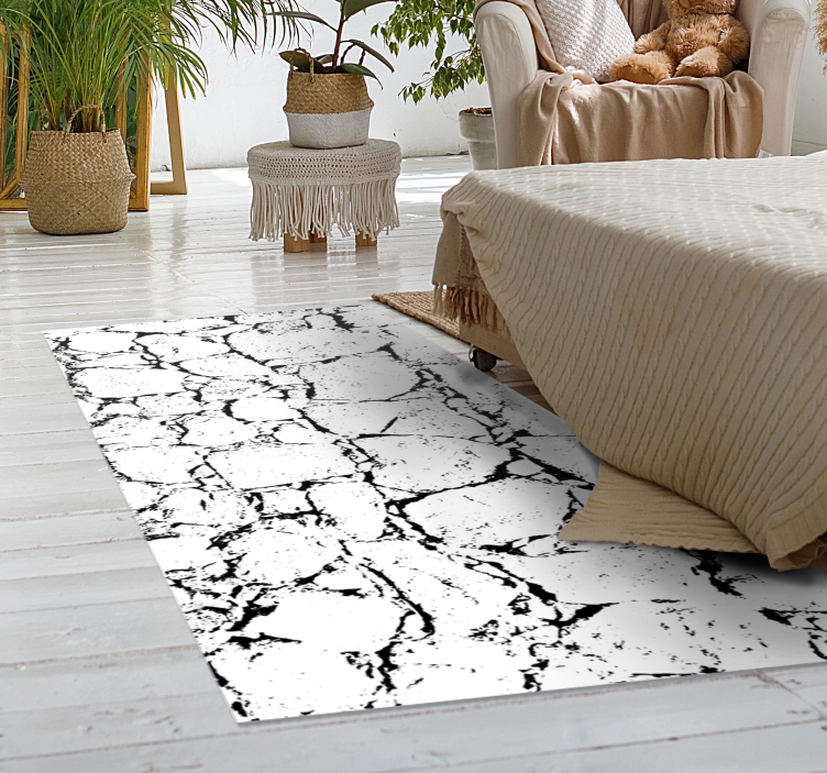 Cracked grey style marble vinyl rug - TenStickers