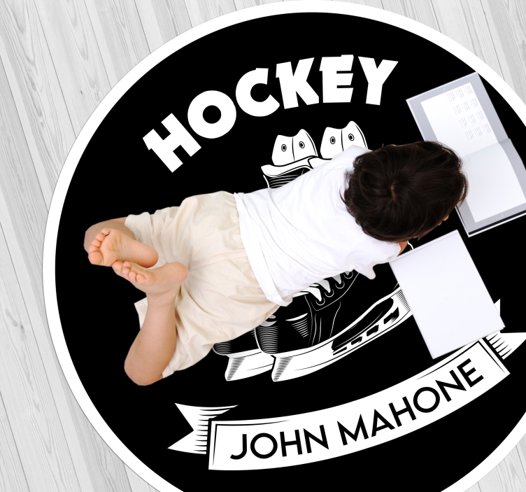 Custom Hockey Decor custom vinyl rug - TenStickers