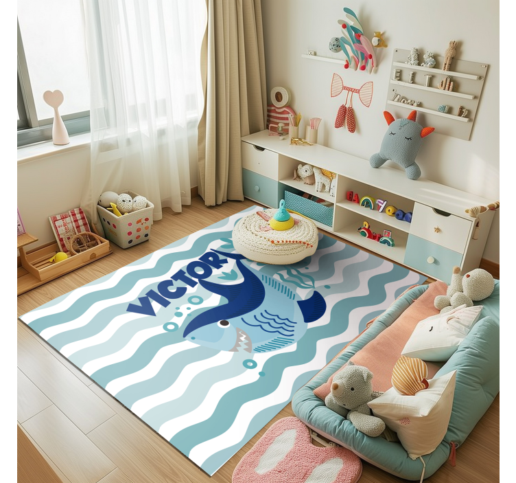 Custom Shark Illustration custom vinyl rug - TenStickers