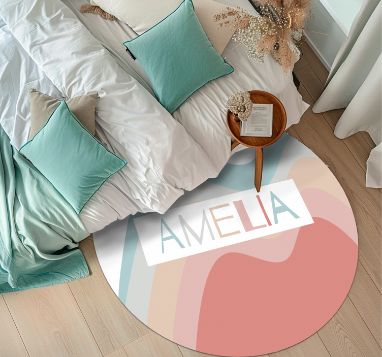 Custom Striped Name Design custom floor mat - TenStickers