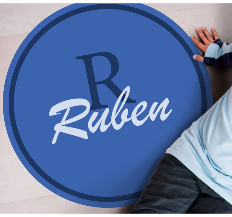 Custom vinyl rug custom name circle - TenStickers