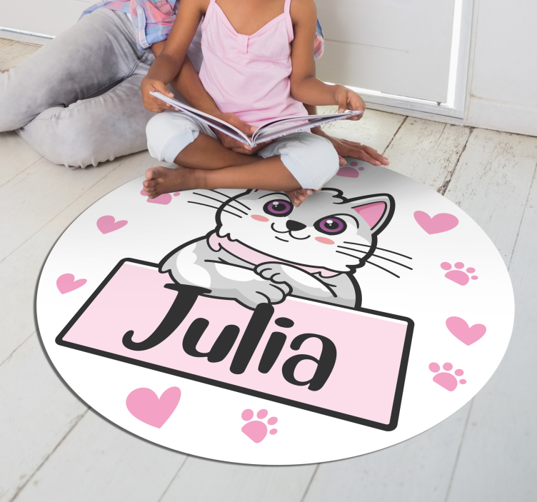 Customized Feline custom vinyl rug - TenStickers