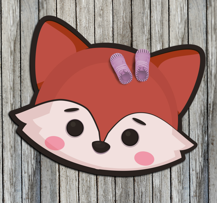 Cute Fox Shape kids vinyl rug - TenStickers