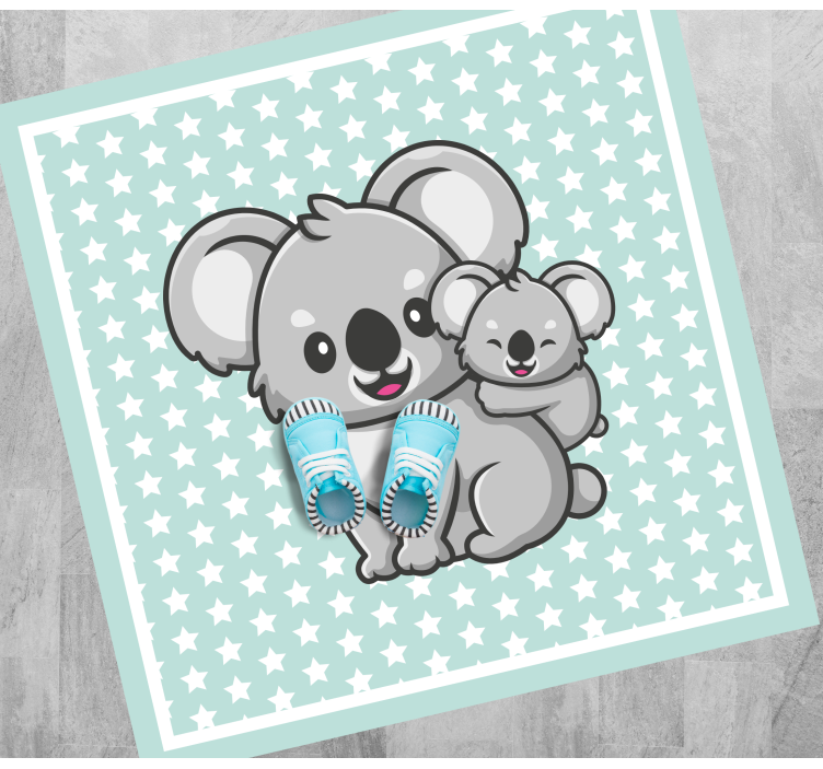Kids vinyl rug mum and baby koalas design - TenStickers
