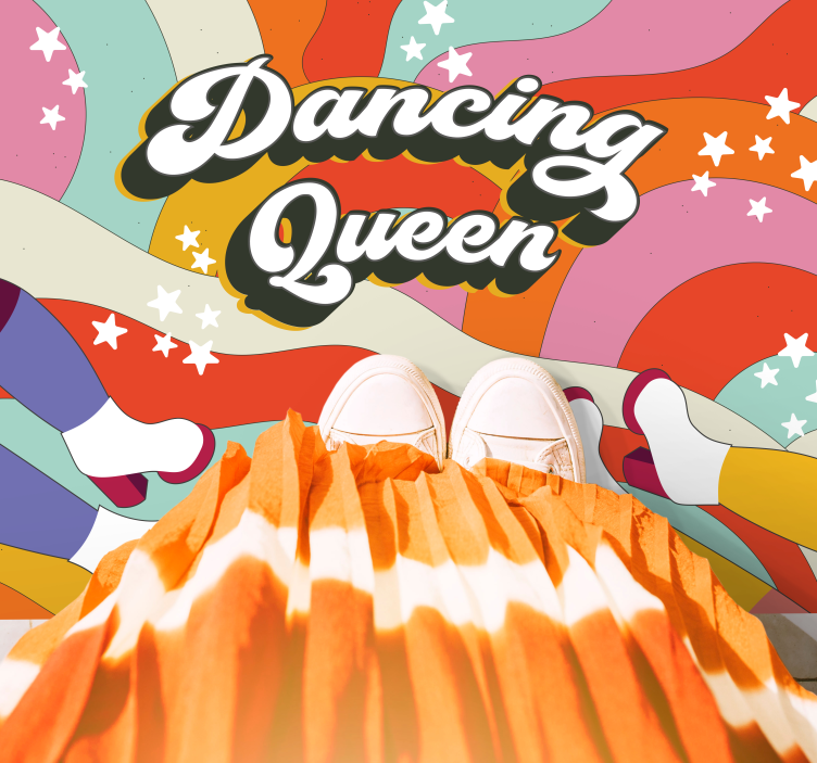 Dancing queen pattern kids vinyl rug - TenStickers