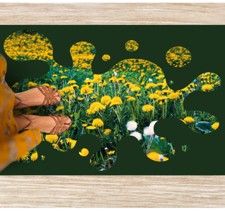 Dandelion Field floral vinyl rug - TenStickers