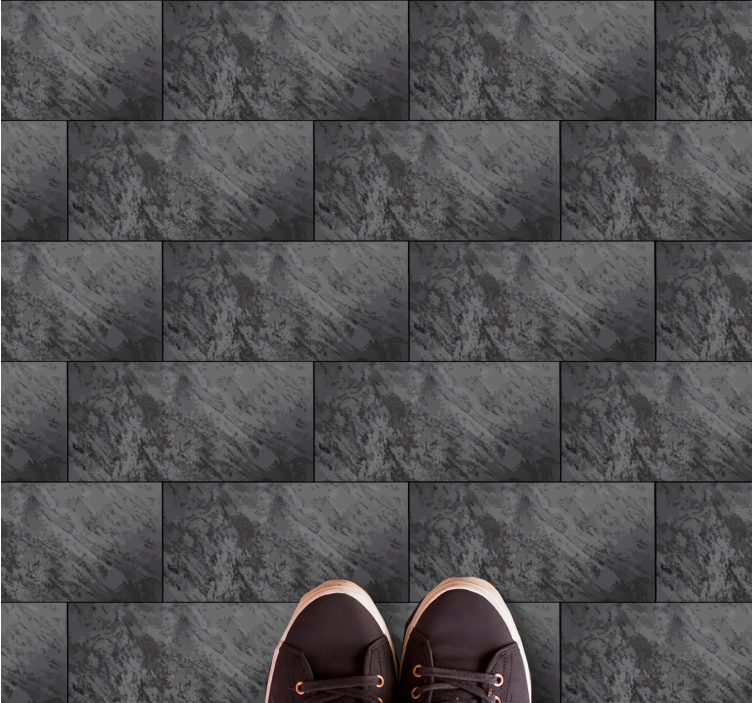 Dark grey stone slabs tile carpet - TenStickers