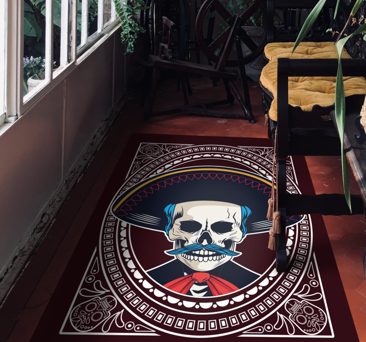 Day of the Dead halloween vinyl rug - TenStickers