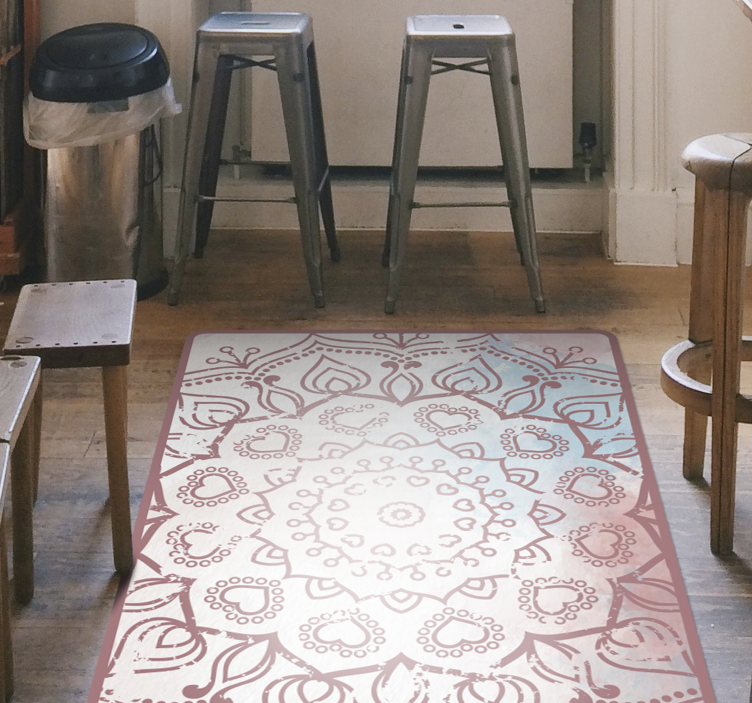 Delicate purple design mandala vinyl rug - TenStickers