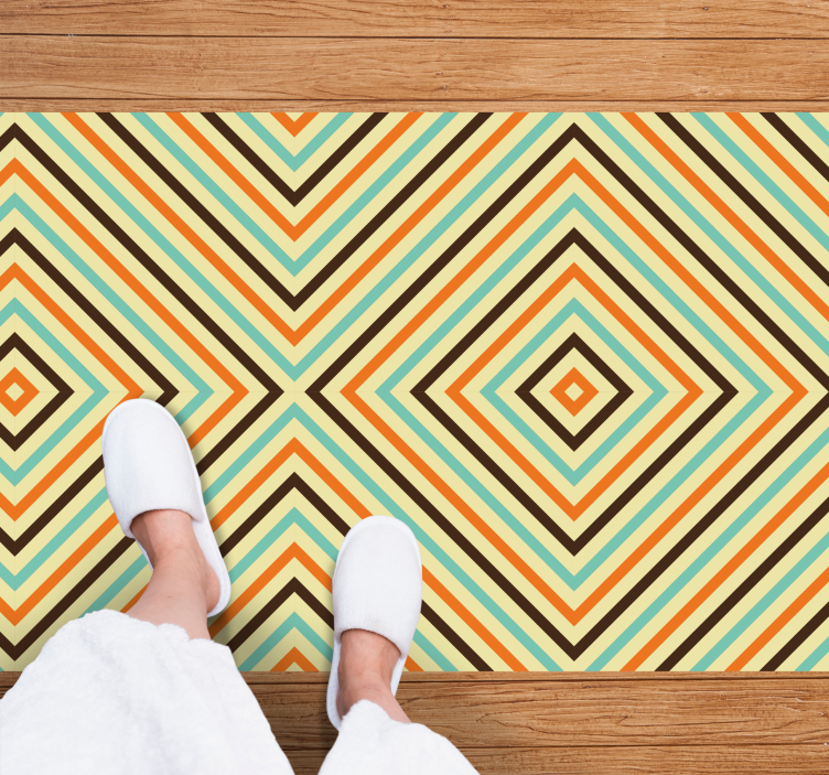Diamond Pattern Stripes geometric vinyl rug - TenStickers