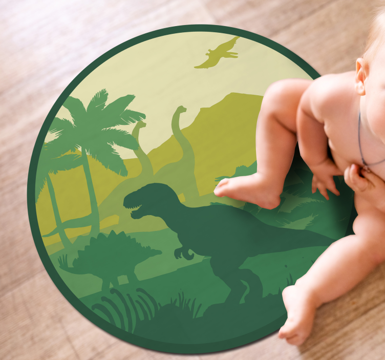 Dinosaur Adventure Scene nursery vinyl rug - TenStickers