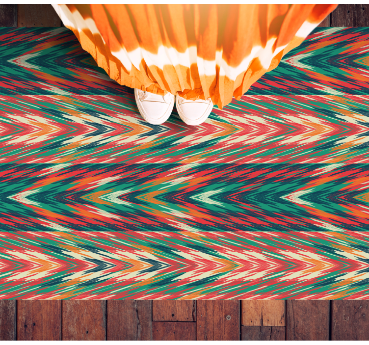 Dynamic colour waves striped vinyl rug - TenStickers