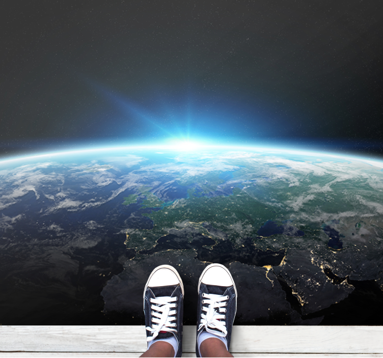 Earth's bright horizon teen vinyl rug - TenStickers