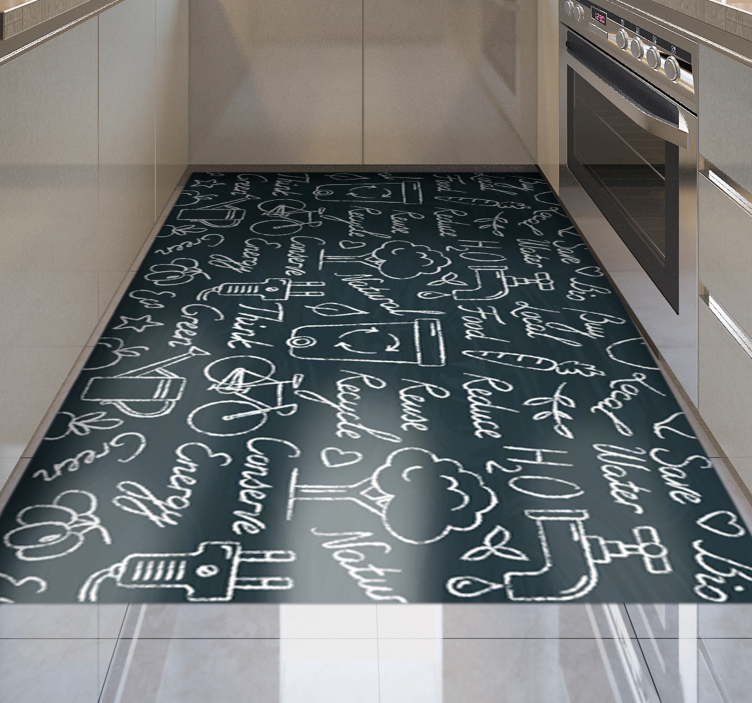 Eco-Friendly messages kitchen vinyl rug - TenStickers