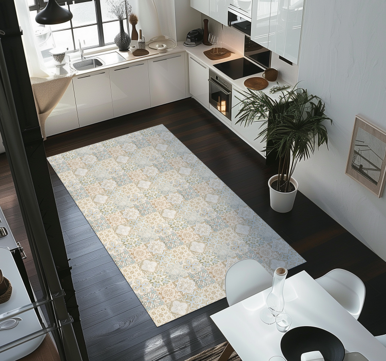 Elaborate Tile Arrangement mosaic vinyl rug - TenStickers