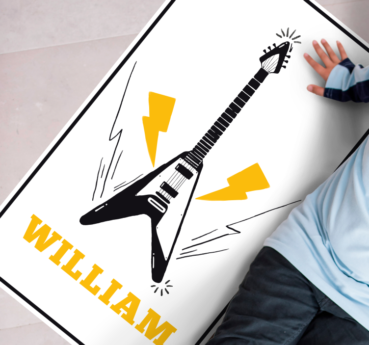 Electric Guitar Art custom vinyl rug - TenStickers