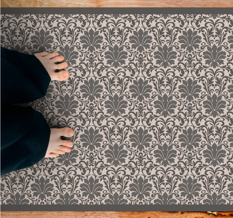 Elegant Damask Pattern stone effect vinyl rug - TenStickers