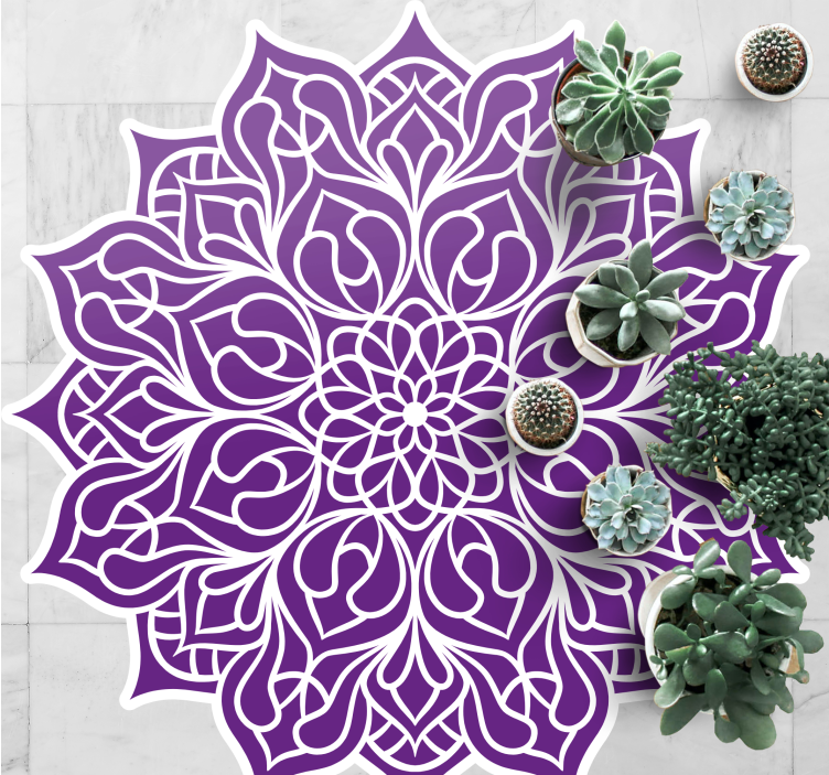 Elegant Purple Pattern mandala vinyl rug - TenStickers