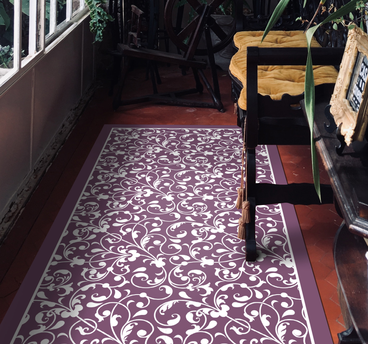 Elegant Swirl Pattern floral vinyl rug - TenStickers