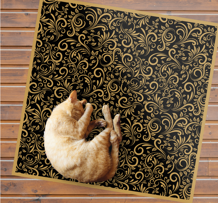 Elegant swirls pattern floral vinyl rug - TenStickers