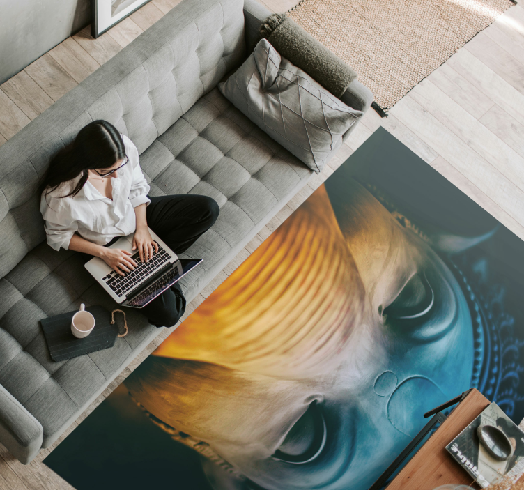 ETHEREAL ELEPHANT FACES ethnic vinyl rug - TenStickers