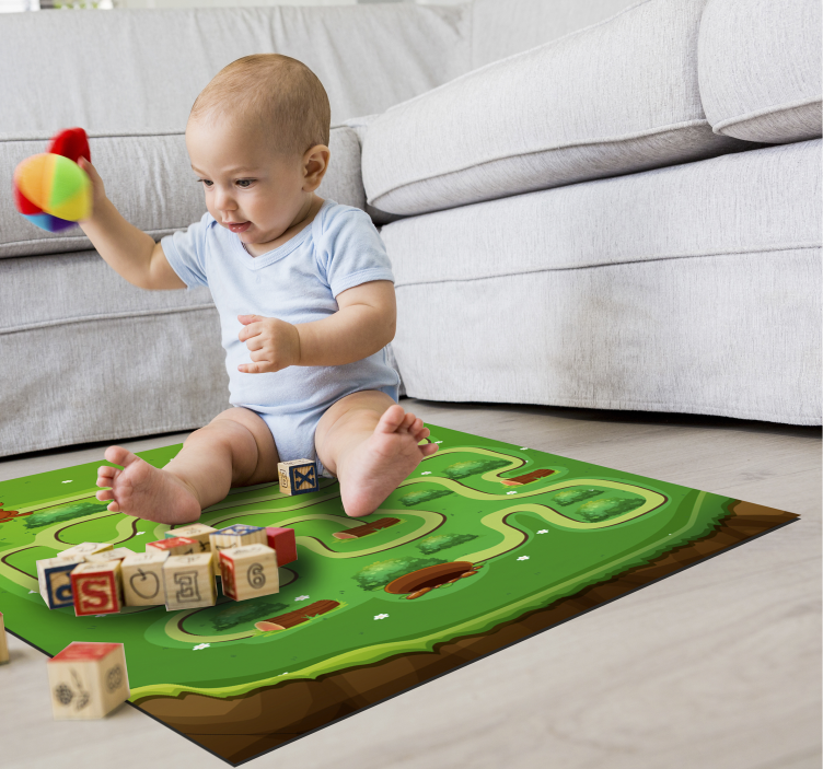 Fabulous kids maze game vinyl rug - TenStickers