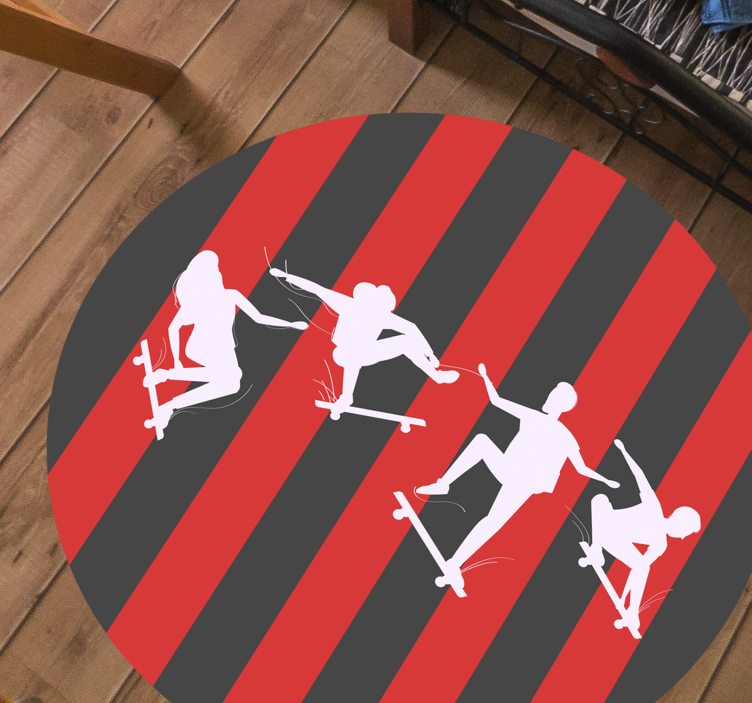 Fencing Silhouettes game vinyl rug - TenStickers