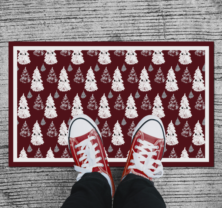 Festive Fir Pattern Christmas vinyl rug - TenStickers